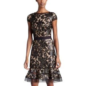 Tadashi Shoji Black Lace Midi Dress Size 10